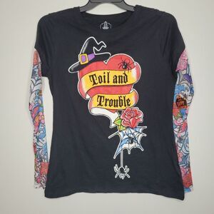 2009 Halloween faux tattoo sleeve toil and trouble long sleeve Size xl NWT
